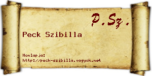 Peck Szibilla névjegykártya